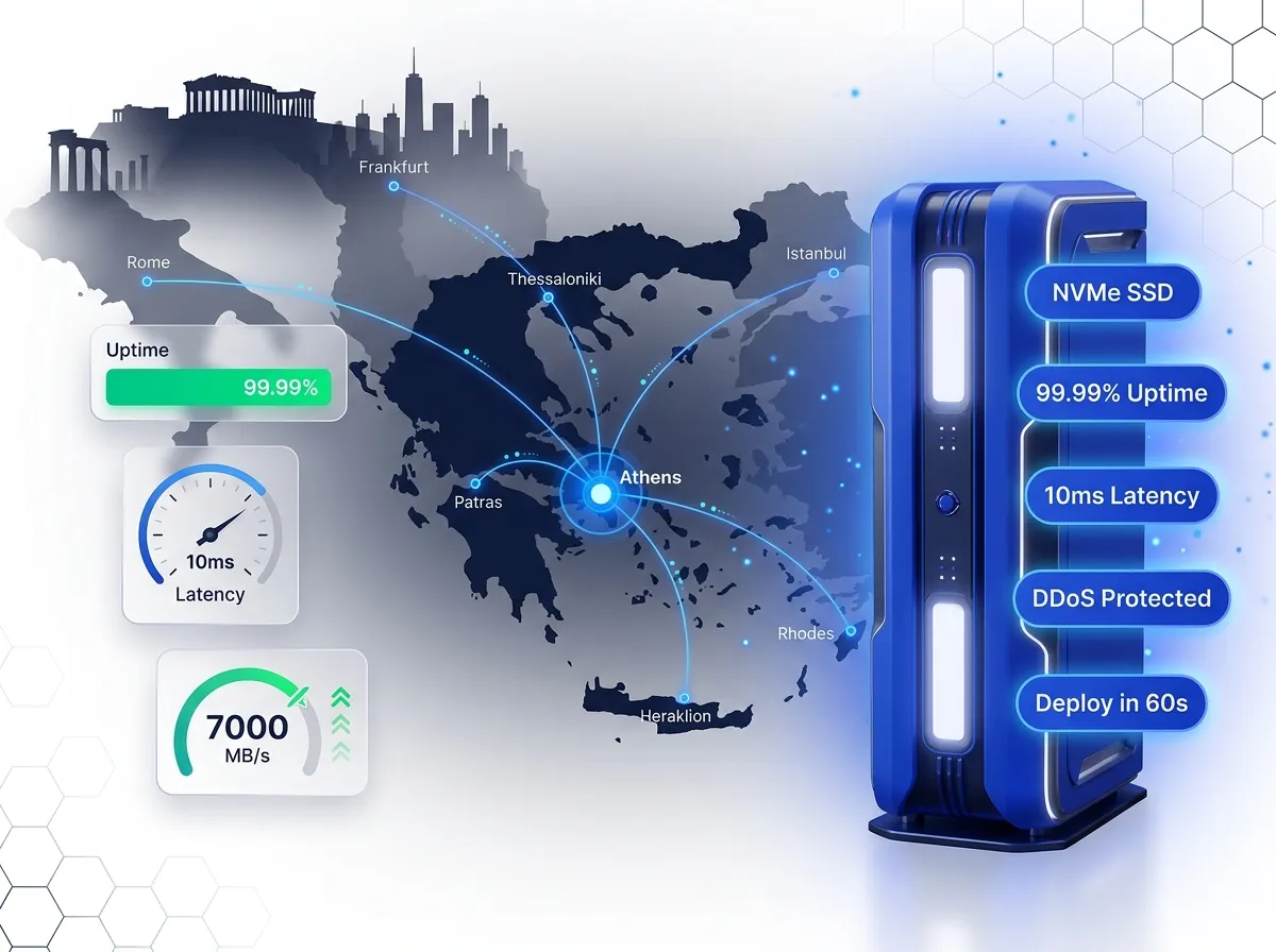 VPS Hosting in Greece: NVMe Servers, Instant Deploy Second