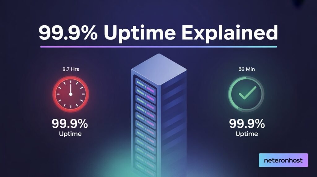 99.9% vs 99.99% uptime guarantee explained — Neteronhost web hosting