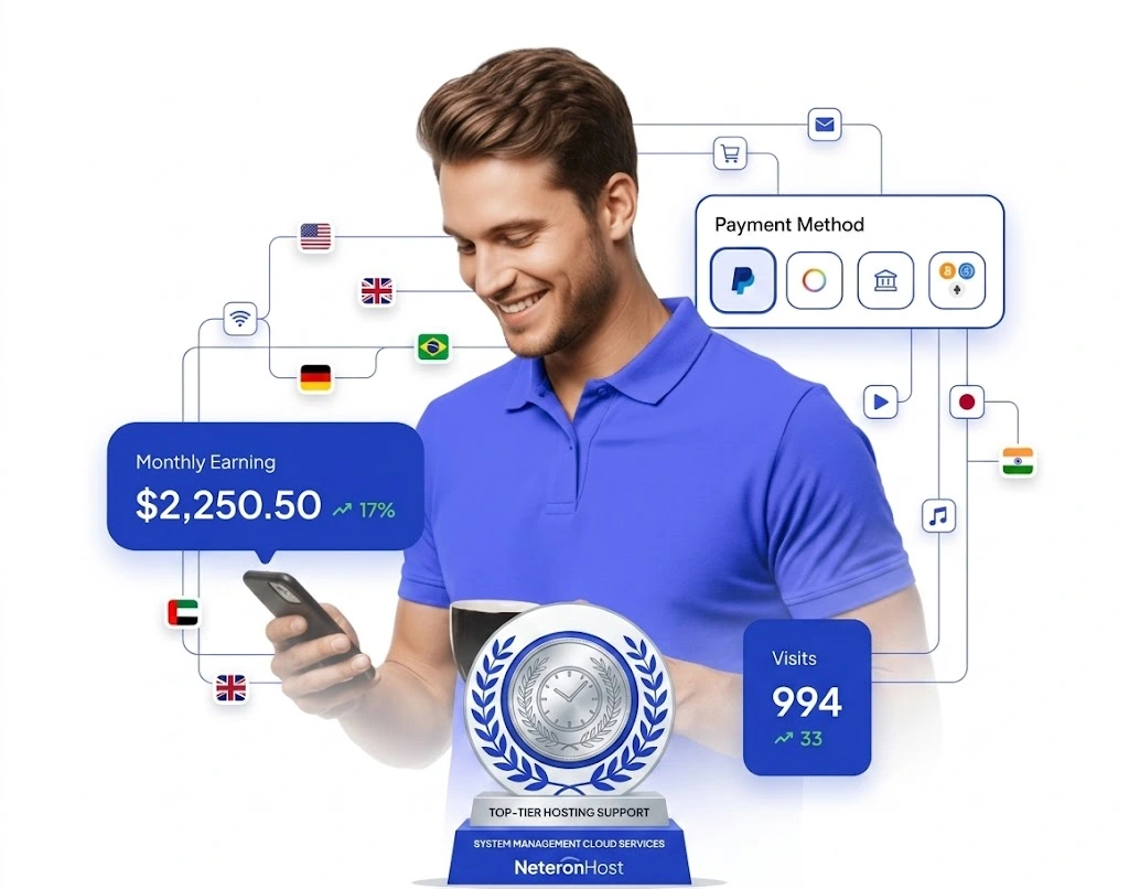 Neteronhost affiliate program — earn 5% commission on every hosting sale you refer