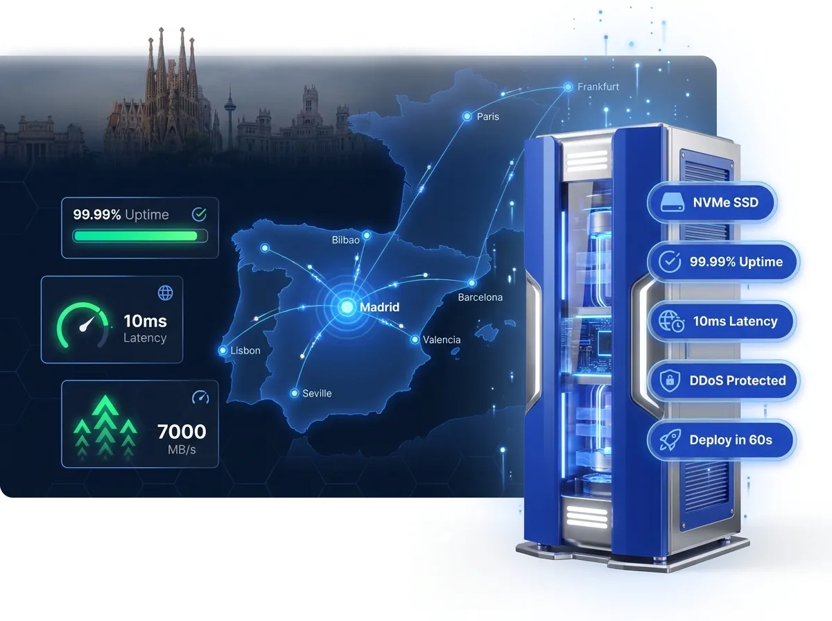 VPS Hosting in Spain: NVMe Servers, Instant Deploy